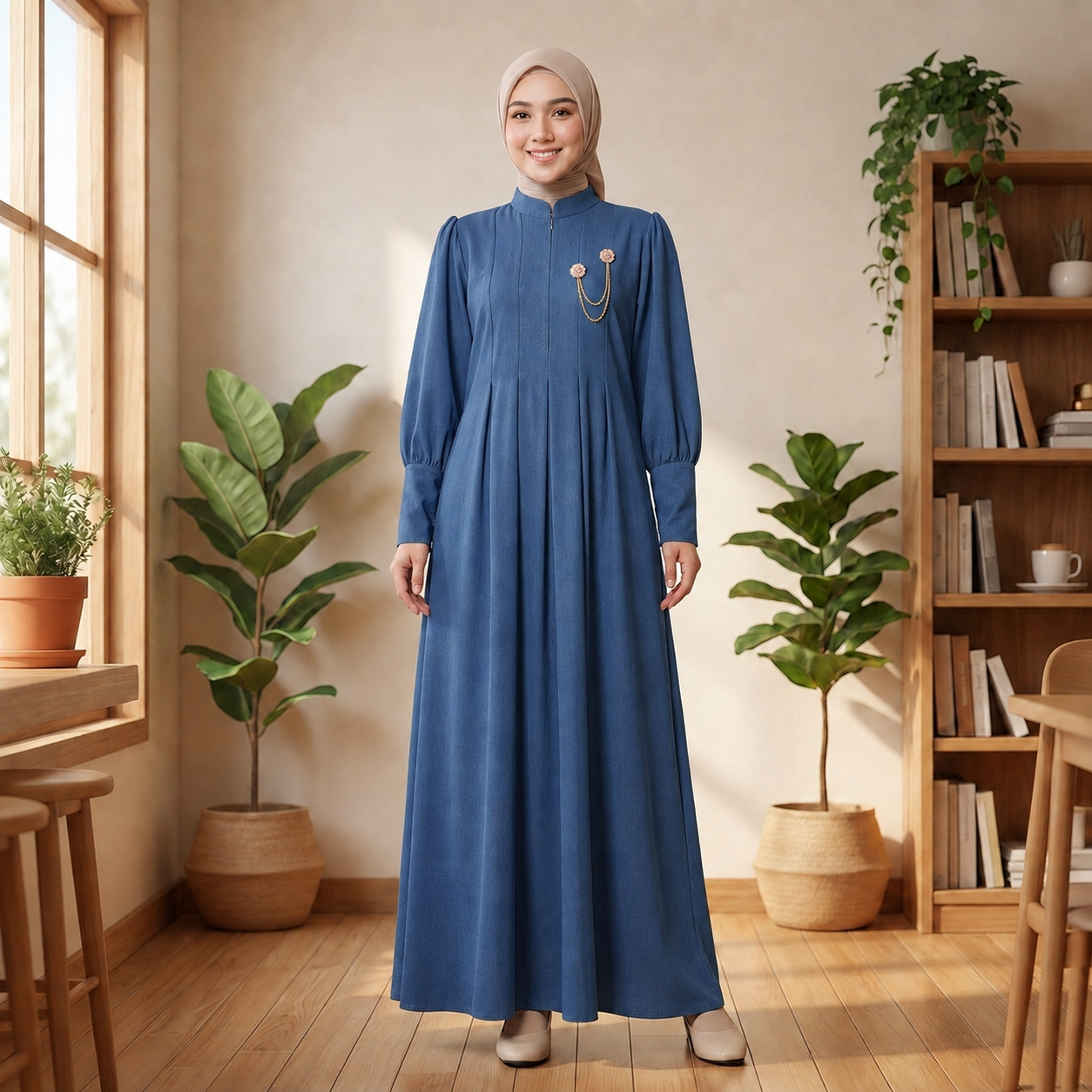 Iklip Collection Shaza Dress Gamis Polos Casual